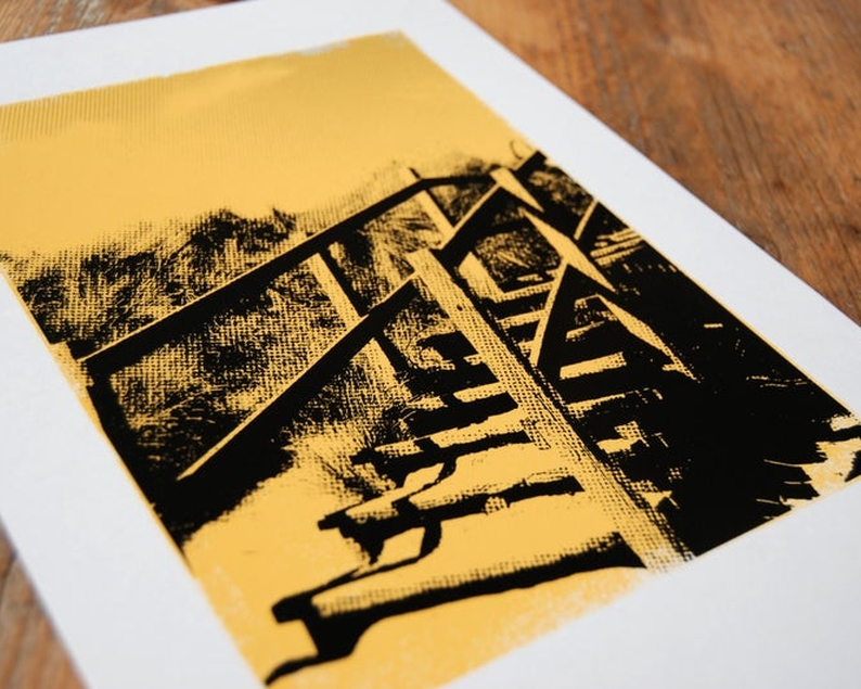 Beach steps screenprint close up1