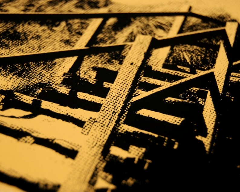 Beach steps screenprint close up2