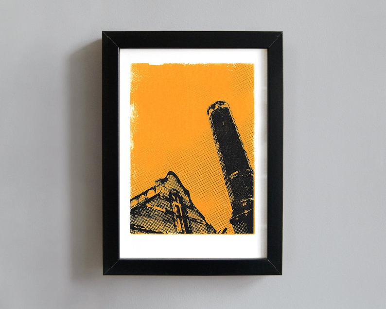 Old warehouse screenprint framed