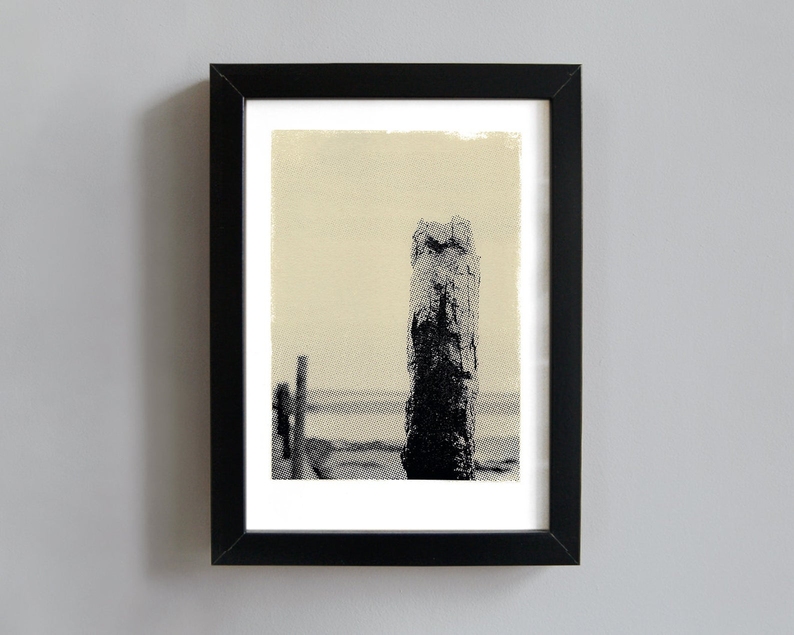 Rusty marker post screenprint framed