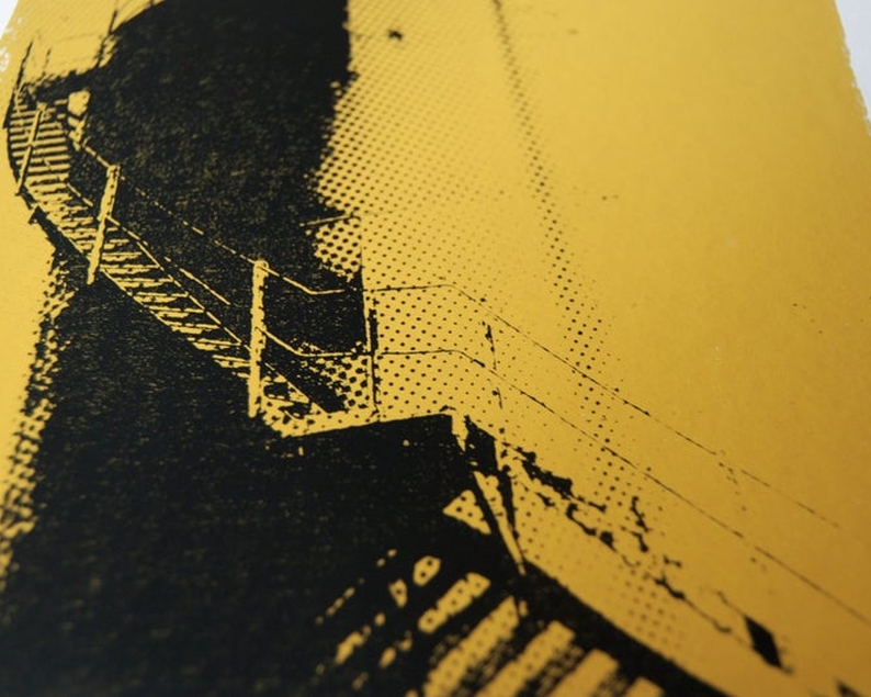 Water tower screenprint close up1