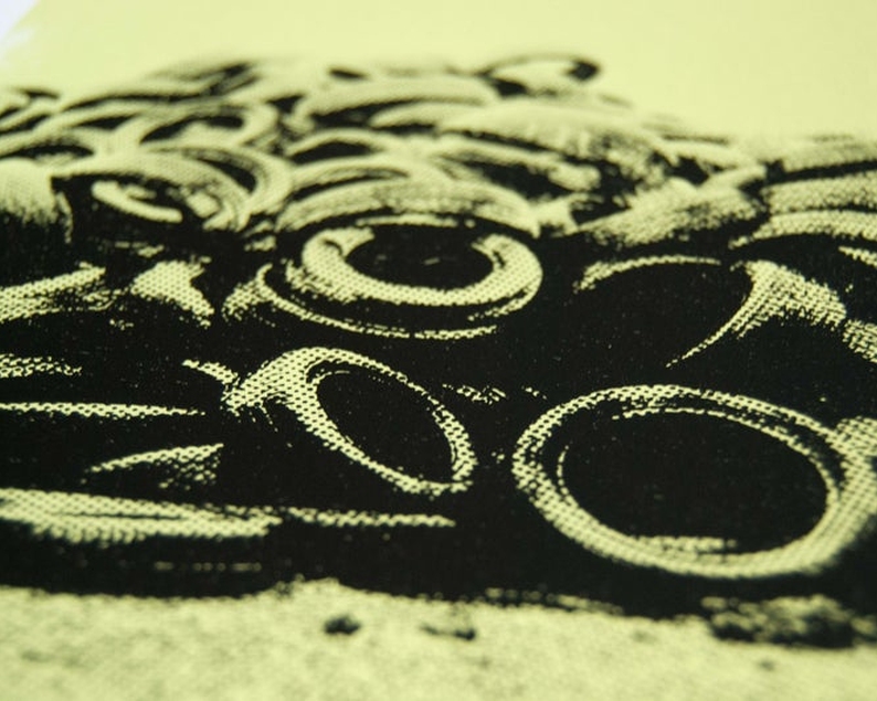 Worn tyres screenprint close up1