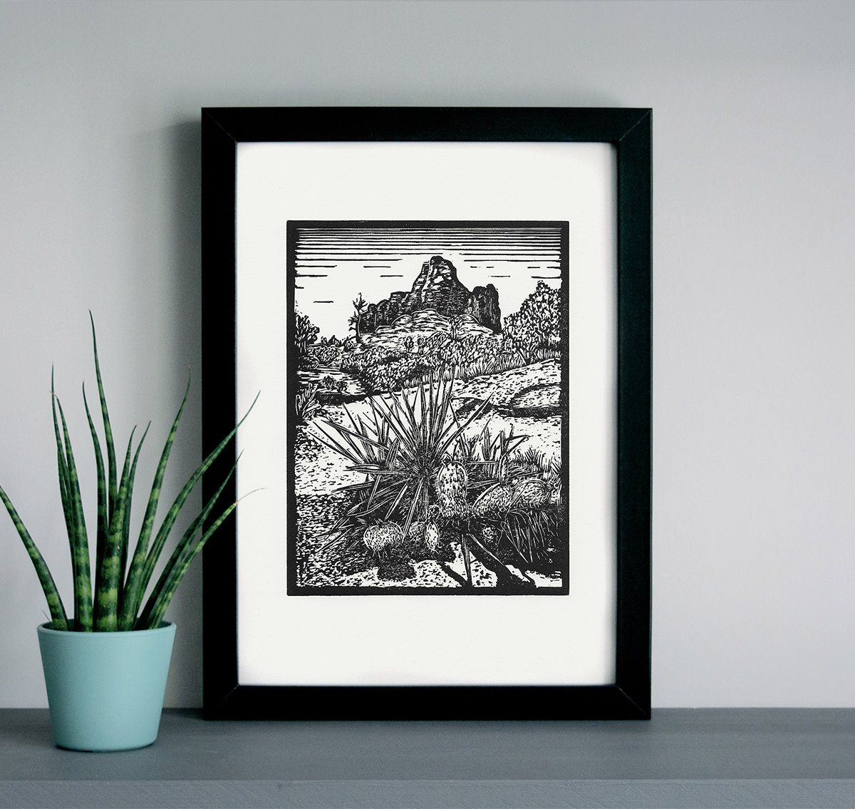 Bell Rock, Sedona linocut art print