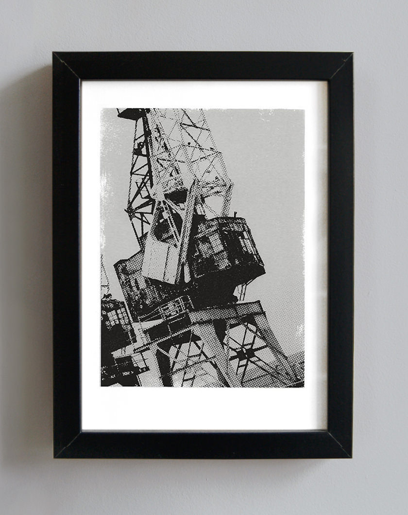 Dockside crane screenprint