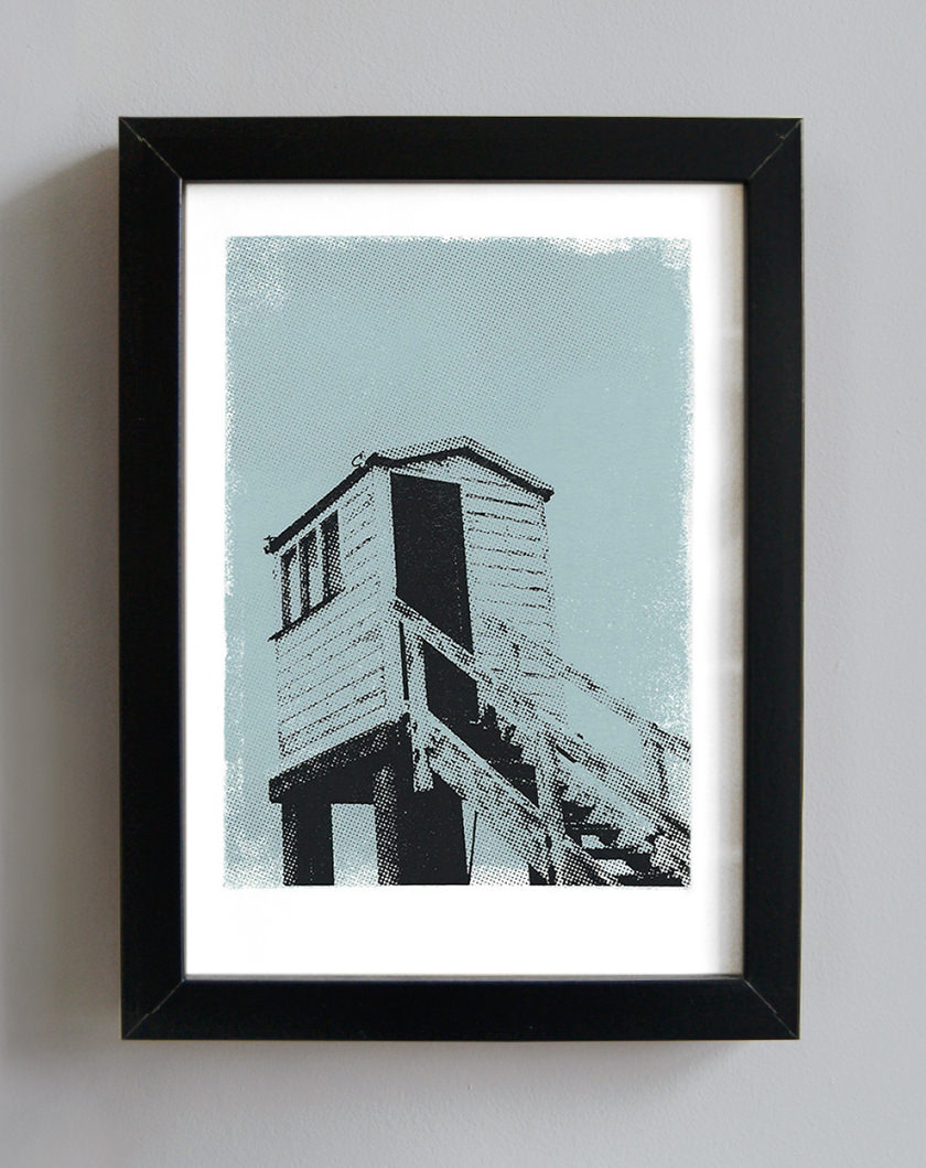 Beach rescue tower art print